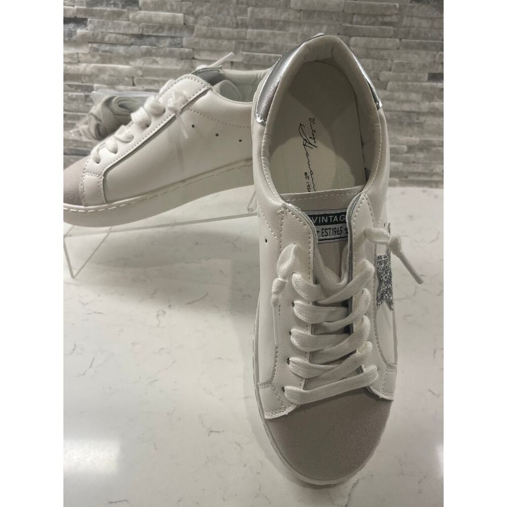 Vintage Havana Carla White Silver Glitter Size 8 - Picture 5 of 6